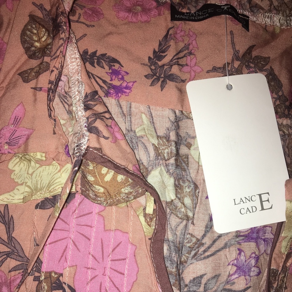 Lance Cade Pink Floral Long Sleeve Boho Dress NWT - Picture 3 of 5